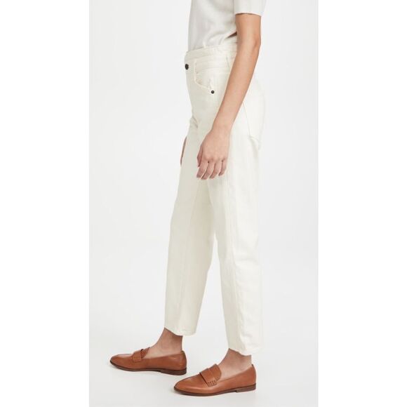 Veronica Beard Jean Blake Straight Notch Ankle Jeans Structured Ecru Cream 30 - Picture 4 of 16